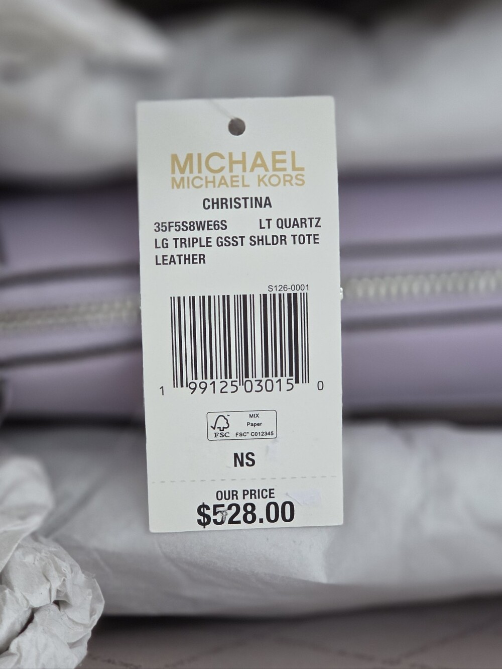 Michael Kors Christina Large Purple Shoulder Bag - Picture 8 of 10